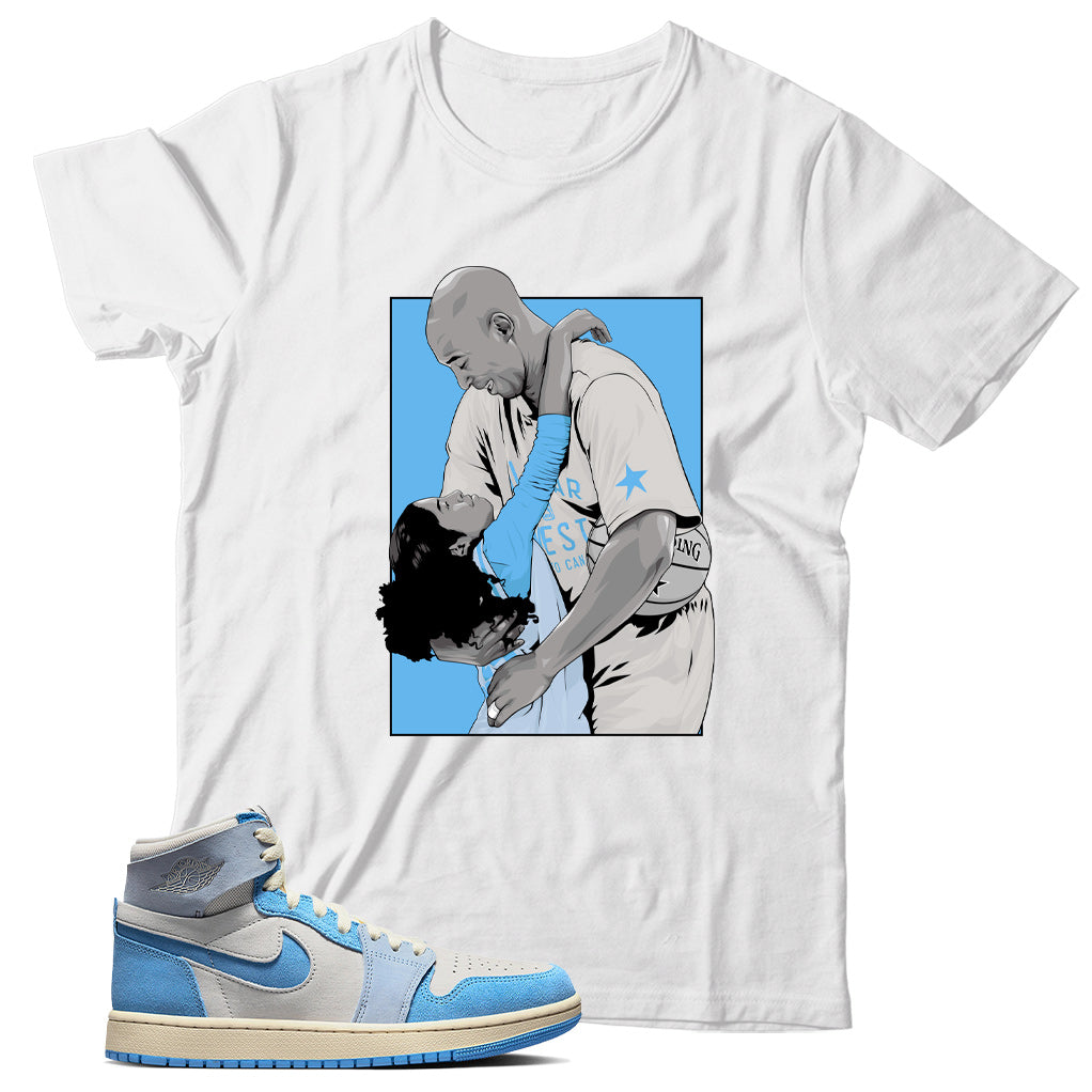 Jordan 1 Phantom University Blue shirt