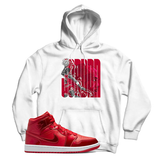 MJ(3) Hoodie Match Jordan 1 Pomegranate (White)