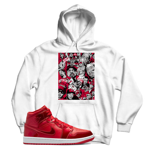 Rap(2) Hoodie Match Jordan 1 Pomegranate (White)