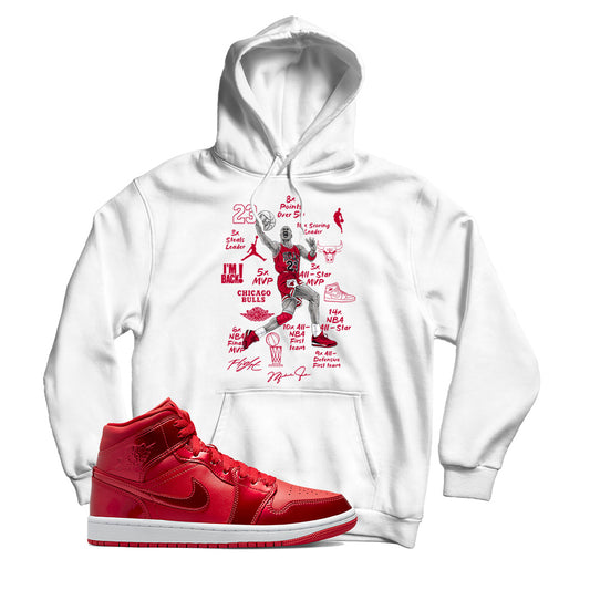 MJ Hoodie Match Jordan 1 Pomegranate (White)