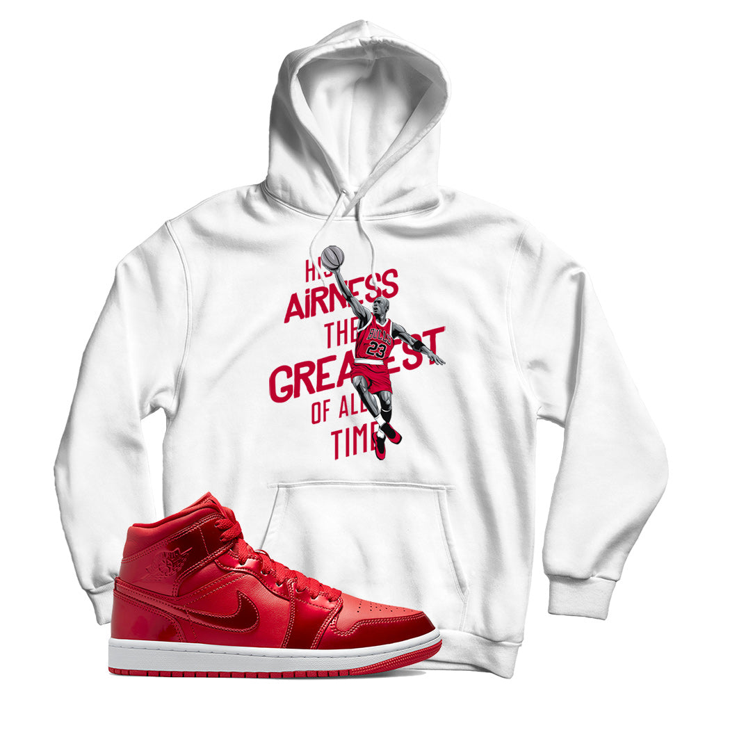 MJ(2) Hoodie Match Jordan 1 Pomegranate (White)