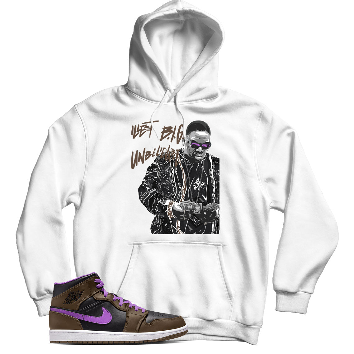 Hoodie Match Air Jordan 1 Purple Mocha