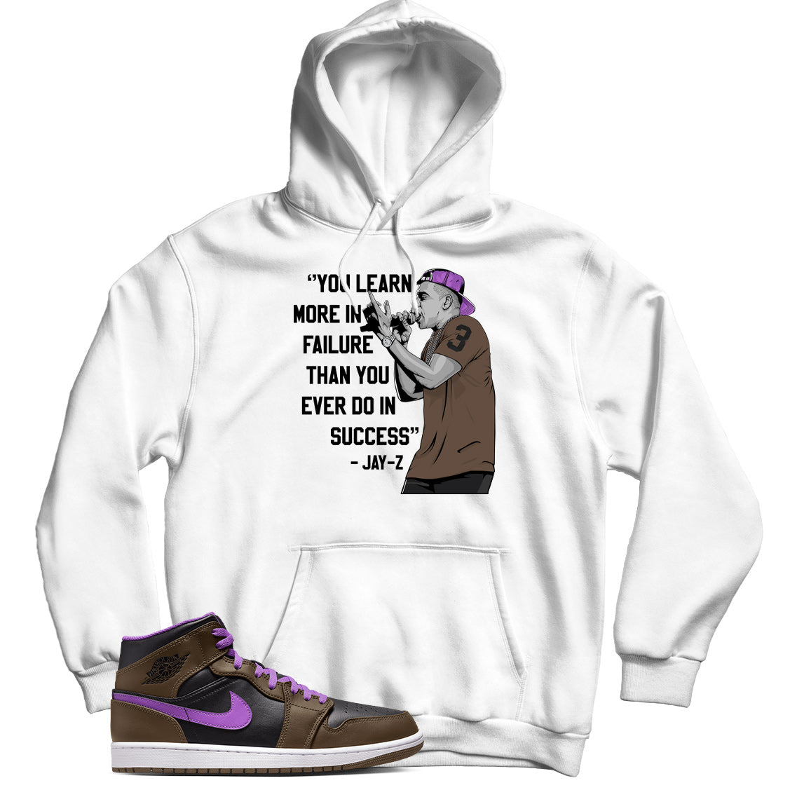 Hoodie Match Air Jordan 1 Mid Purple Mocha