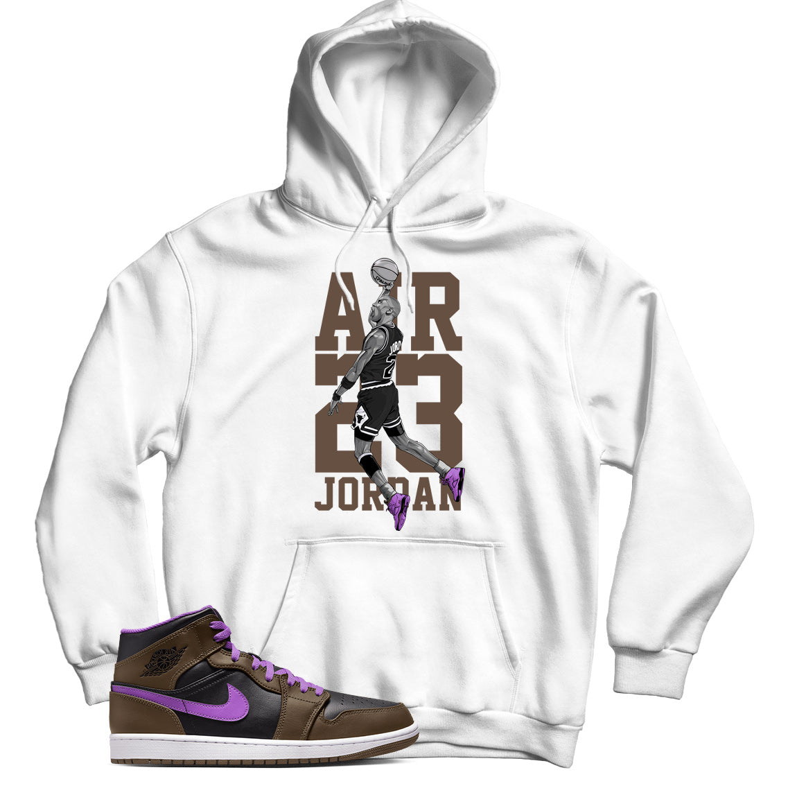 Air Jordan 1 Mid Purple Mocha hoodie