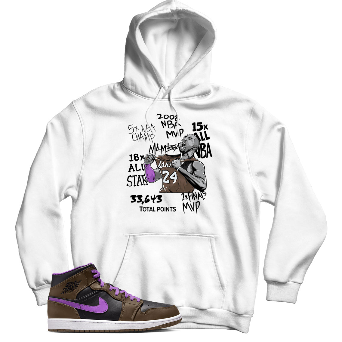 Air Jordan 1 Mid Purple Mocha hoodie