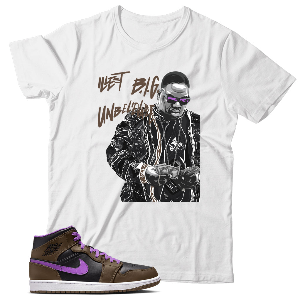 T-Shirt Match Air Jordan 1 Mid Purple Mocha