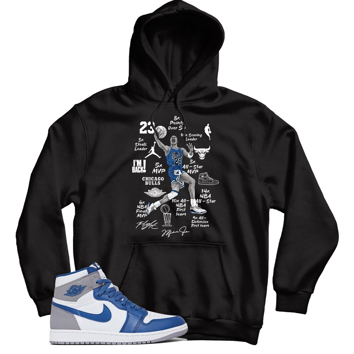 Jordan 1 True Blue hoodie