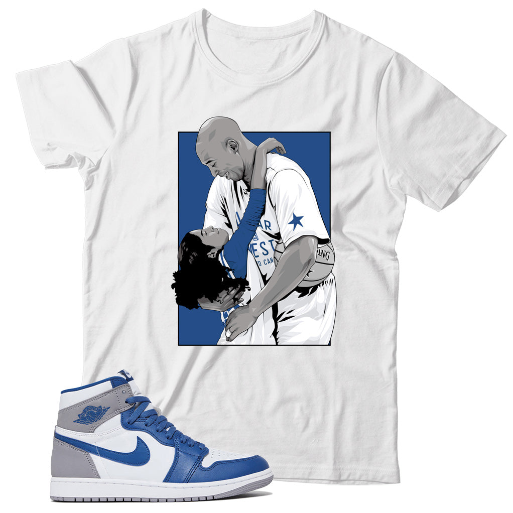 Jordan 1 True Blue t shirt