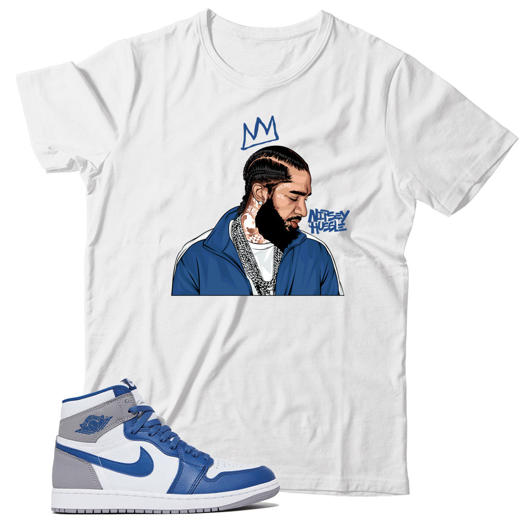 Jordan 1 True Blue t shirt