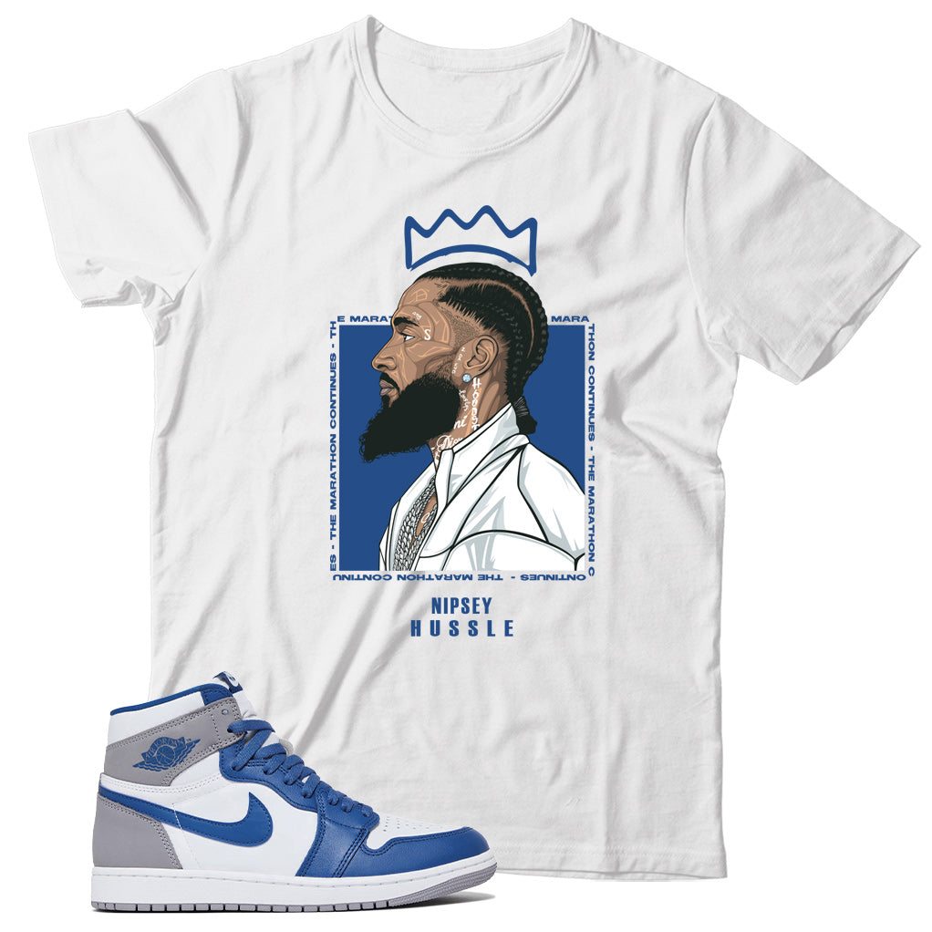 Jordan 1 True Blue t shirt