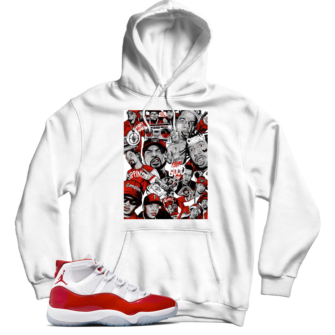 Jordan 11 Varsity Red hoodie