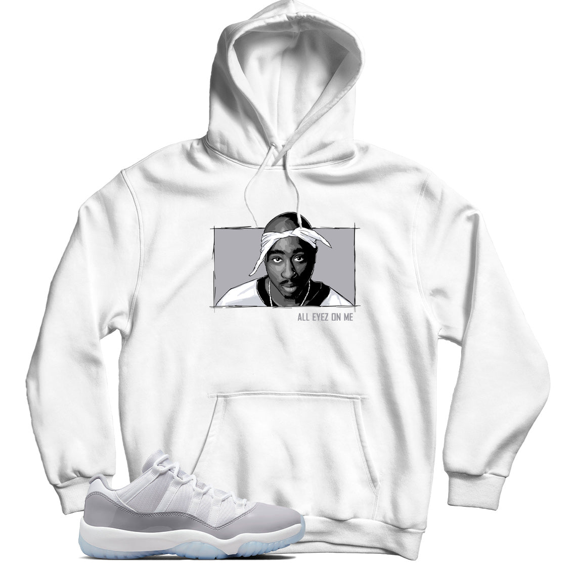 Jordan 11 Low Cement Grey Match Hoodie