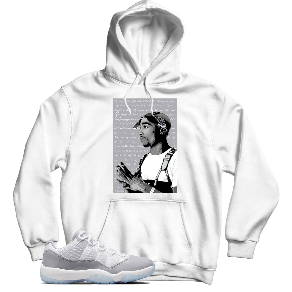 Jordan 11 Low Cement Grey Match Hoodie