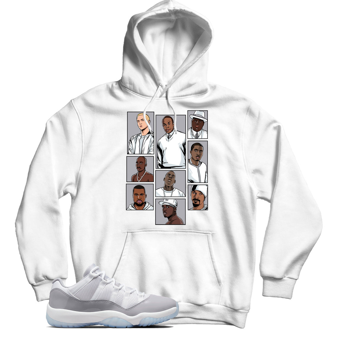 Jordan 11 Low Cement Grey Hoodie