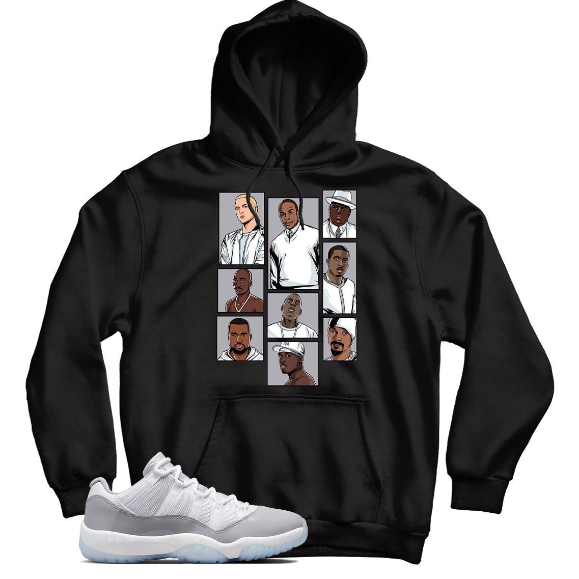 Jordan 11 Low Cement Grey Match Hoodie