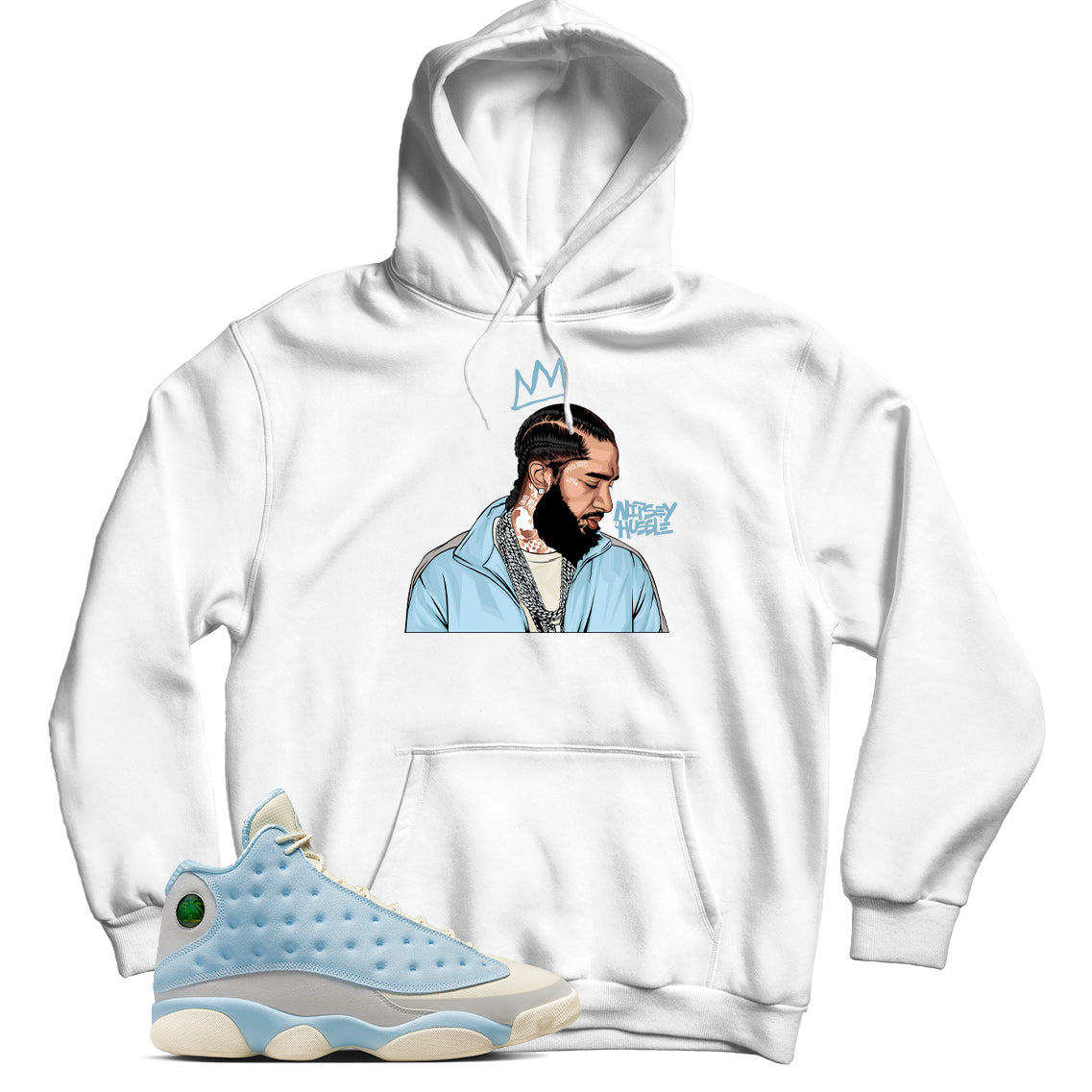 Jordan 13 SoleFly Celestine Blue hoodie