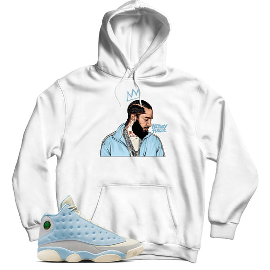 Jordan 13 SoleFly Celestine Blue hoodie