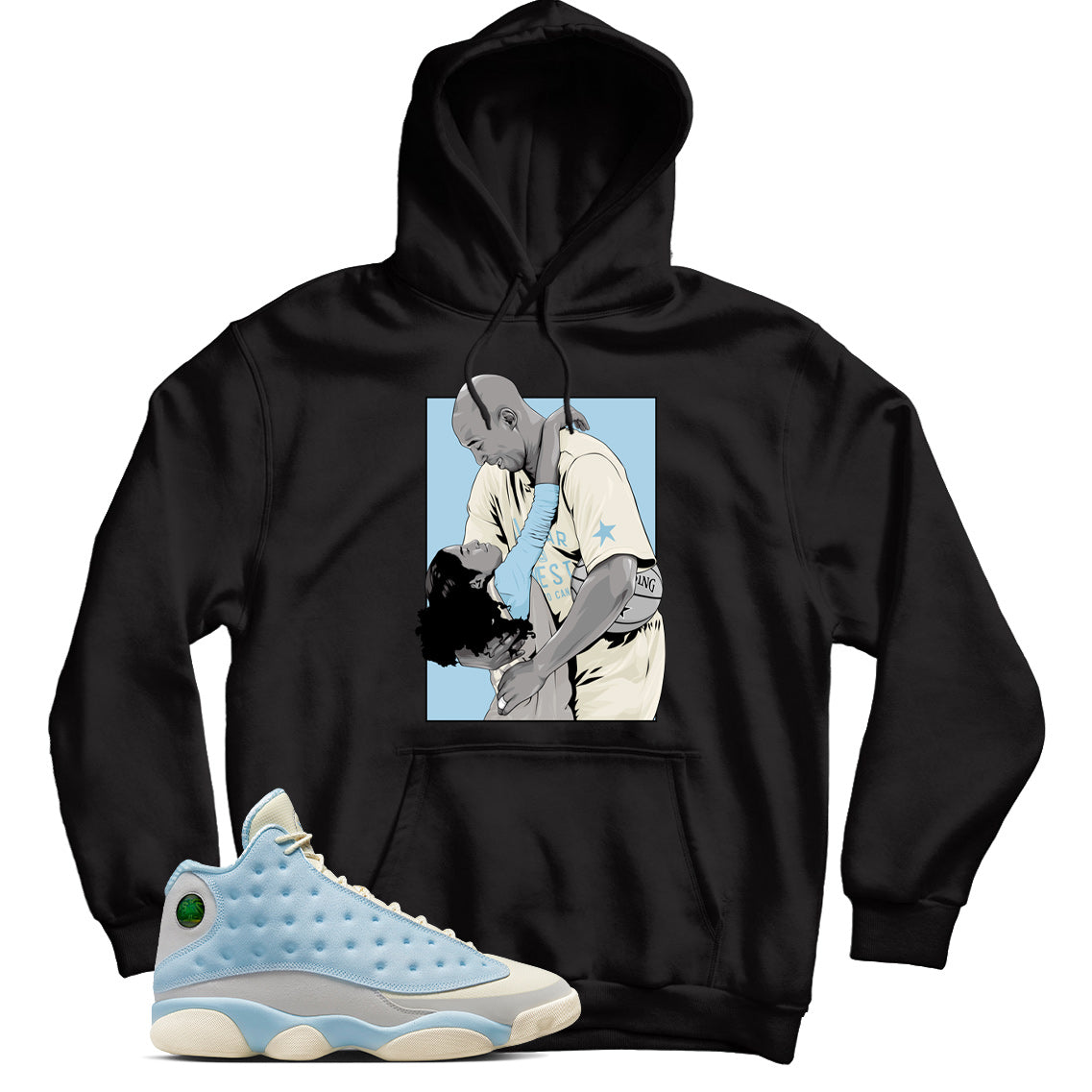 Jordan 13 SoleFly Celestine Blue hoodie