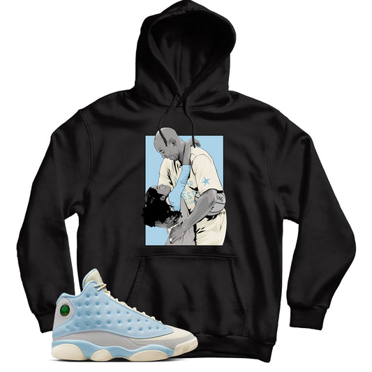 Jordan 13 SoleFly Celestine Blue hoodie