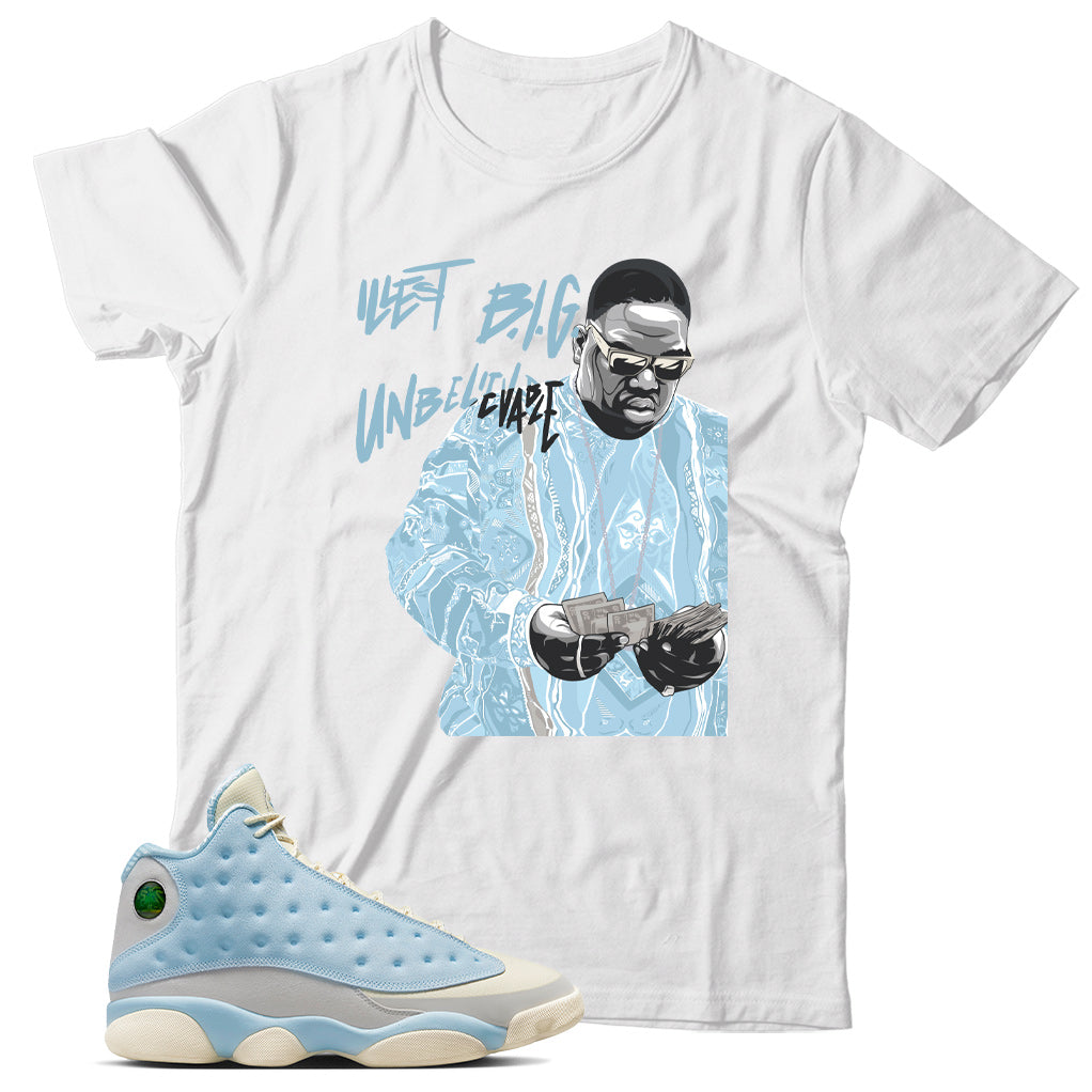 Jordan 13 Celestine Blue shirt