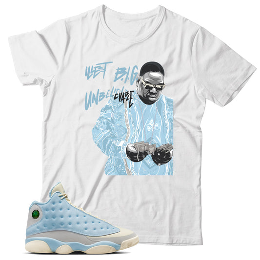 Jordan 13 Celestine Blue shirt