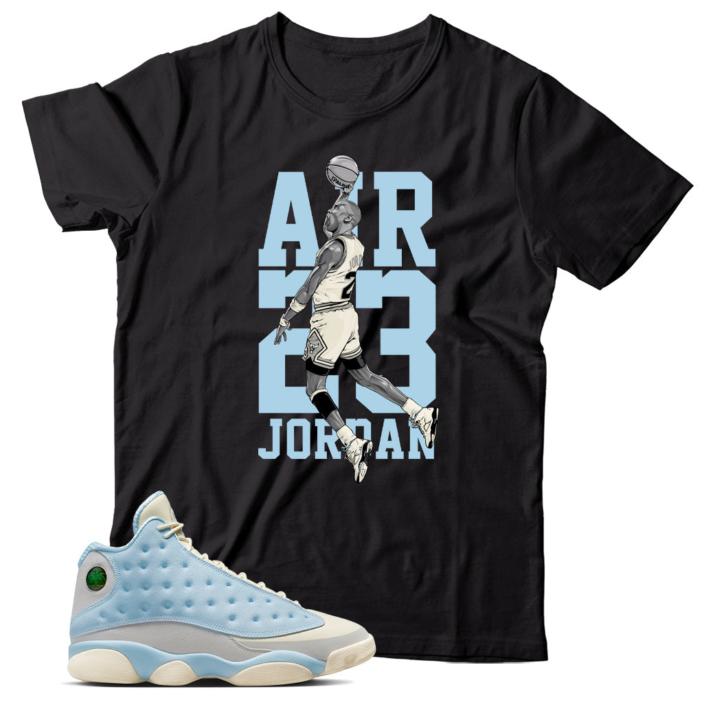 Jordan 13 Celestine Blue shirt