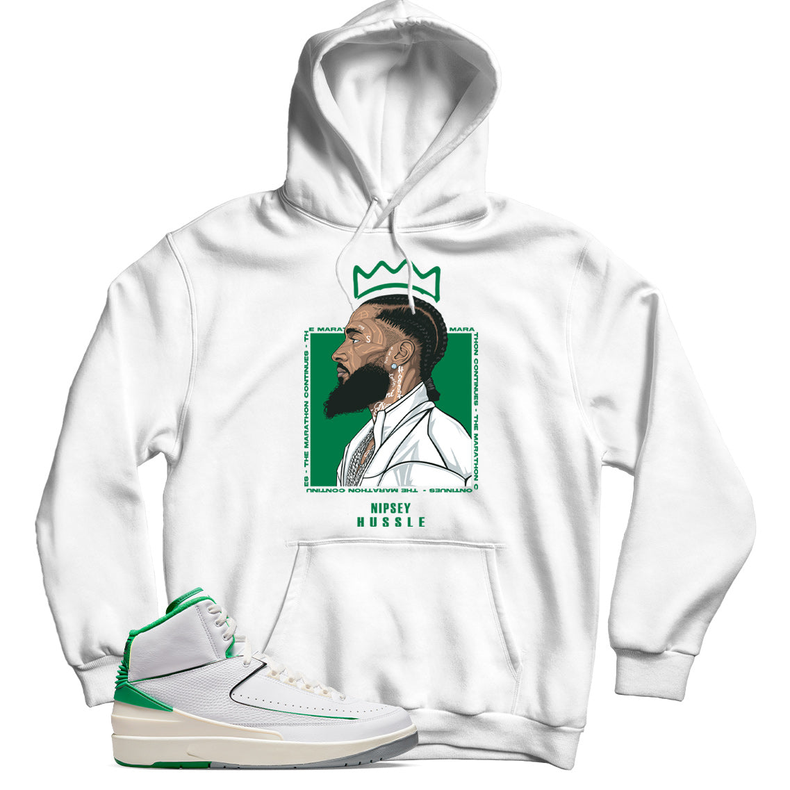 Jordan 2 Lucky Green hoodie