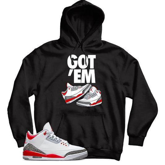 Jordan 3 Fire Red hoodie