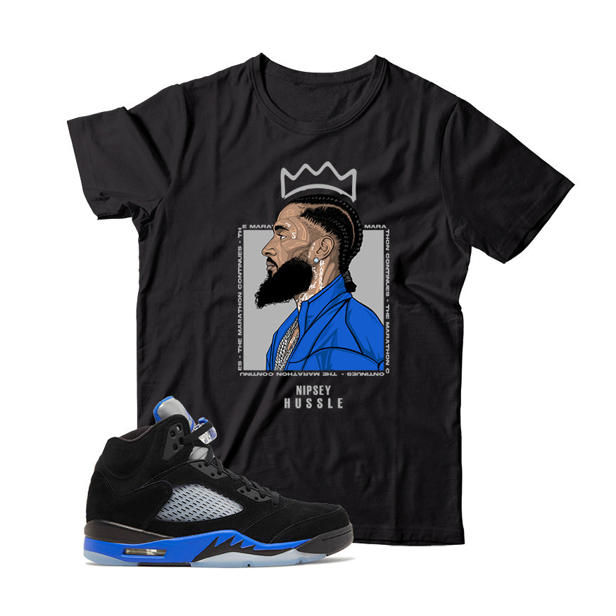 Jordan 5 Racer Blue t shirt