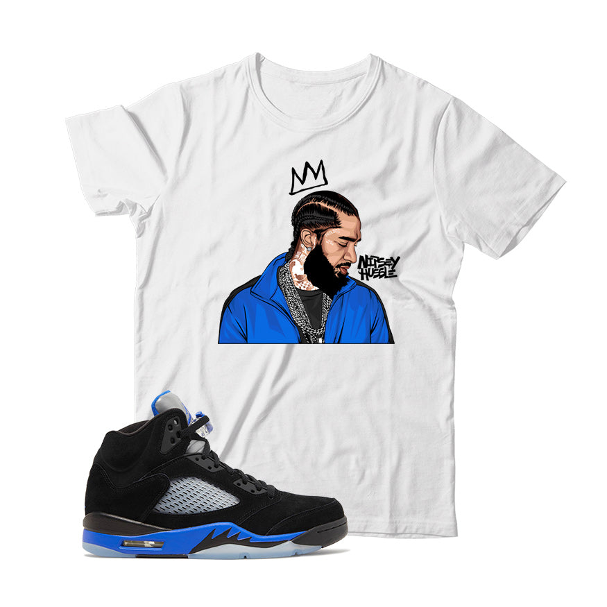 Jordan 5 Racer Blue t shirt