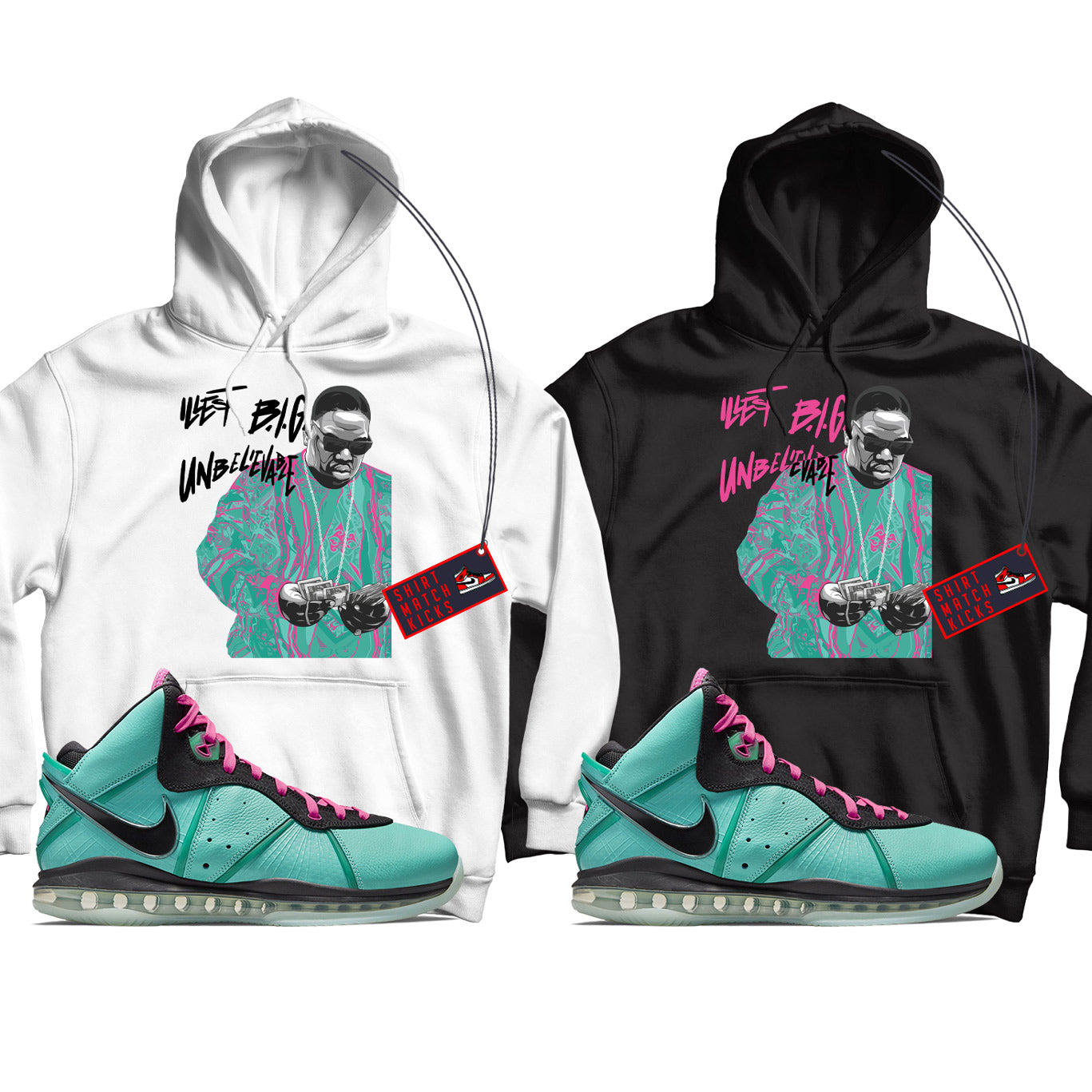 Biggie Hoodie Match LeBron 8 South Beach