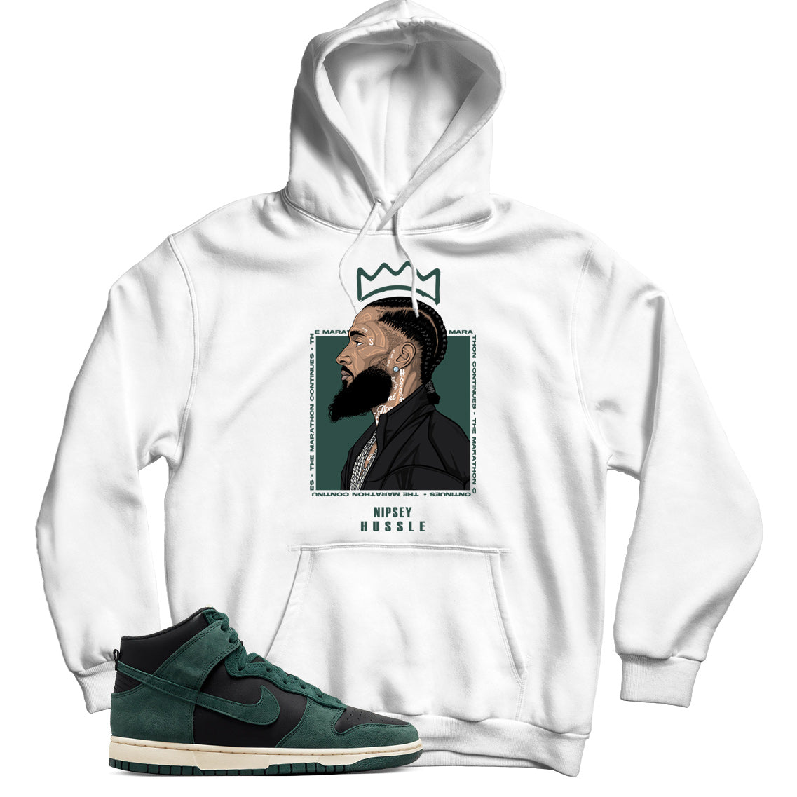 Hoodie Match Nike Dunk High Faded Spruce