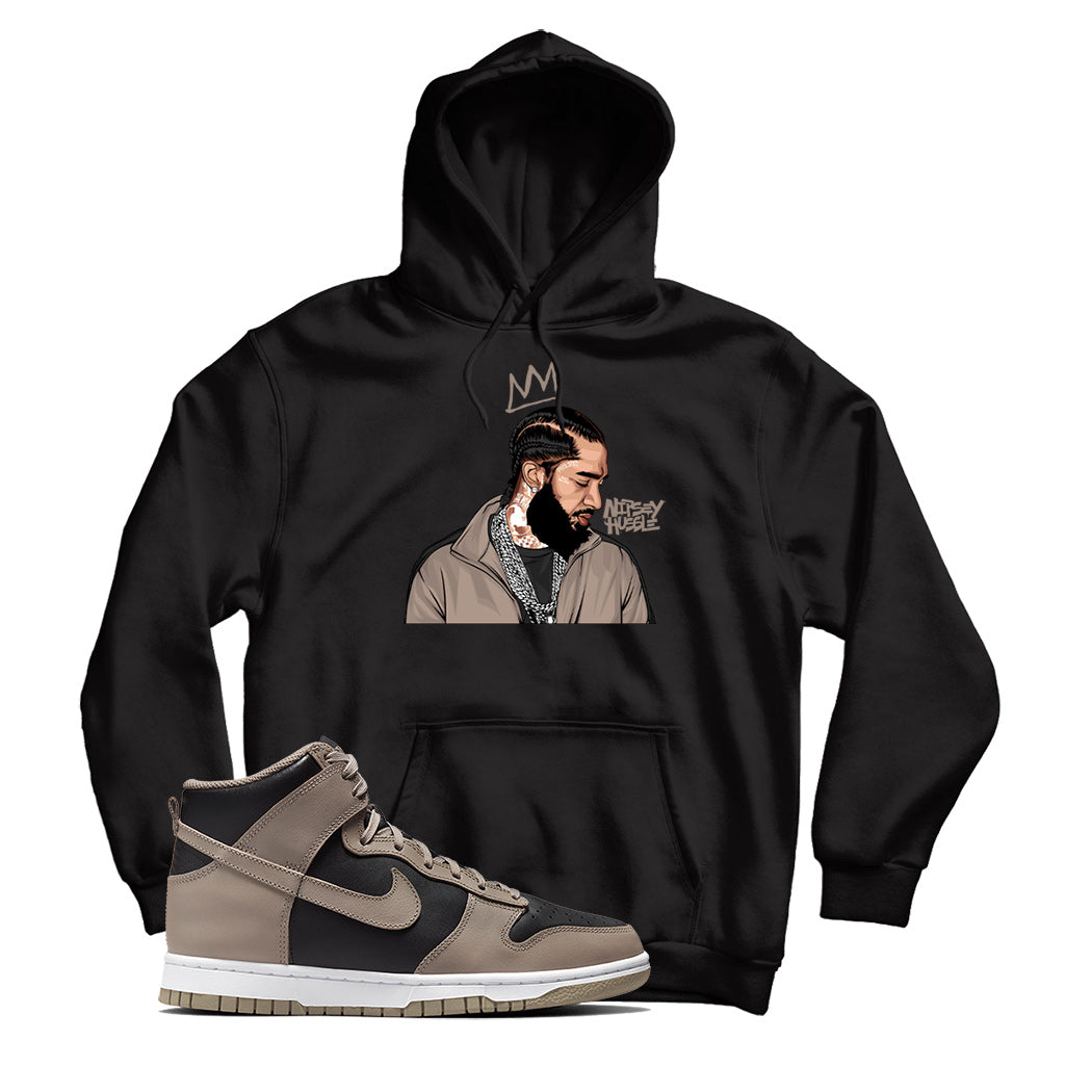 Nipsey Hoodie Match Nike Dunk High Moon Fossil (Black)