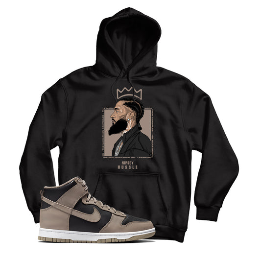 Nipsey(2) Hoodie Match Nike Dunk High Moon Fossil (Black)