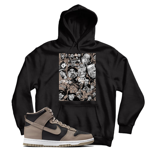 Rap(2) Hoodie Match Nike Dunk High Moon Fossil (Black)