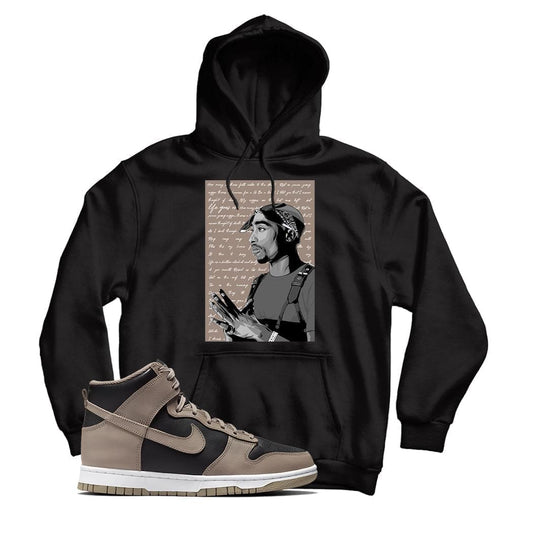 2 Pac Hoodie Match Nike Dunk High Moon Fossil (Black)