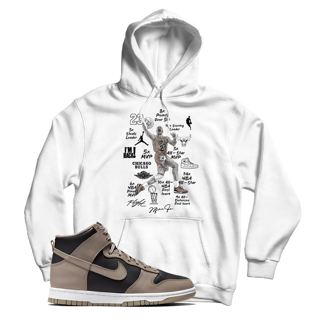 MJ(2) Hoodie Match Nike Dunk High Moon Fossil (White)