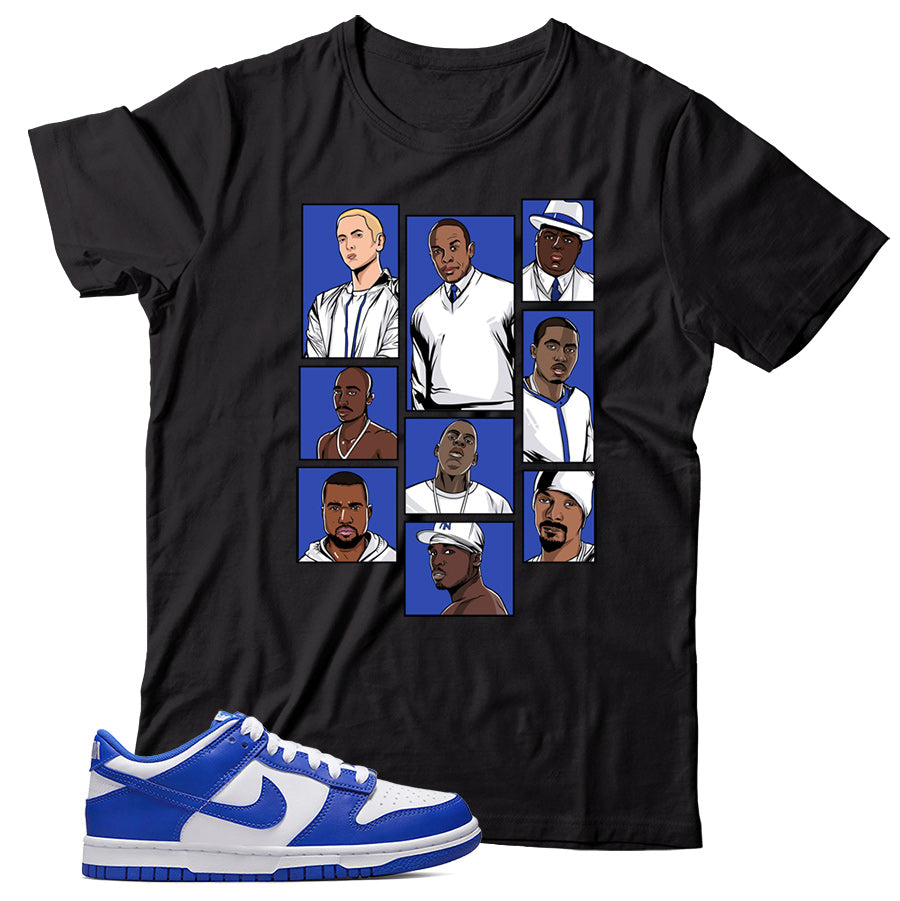 Rap T Shirt Match Nike Dunk Low Racer Blue Shirt Match Kicks