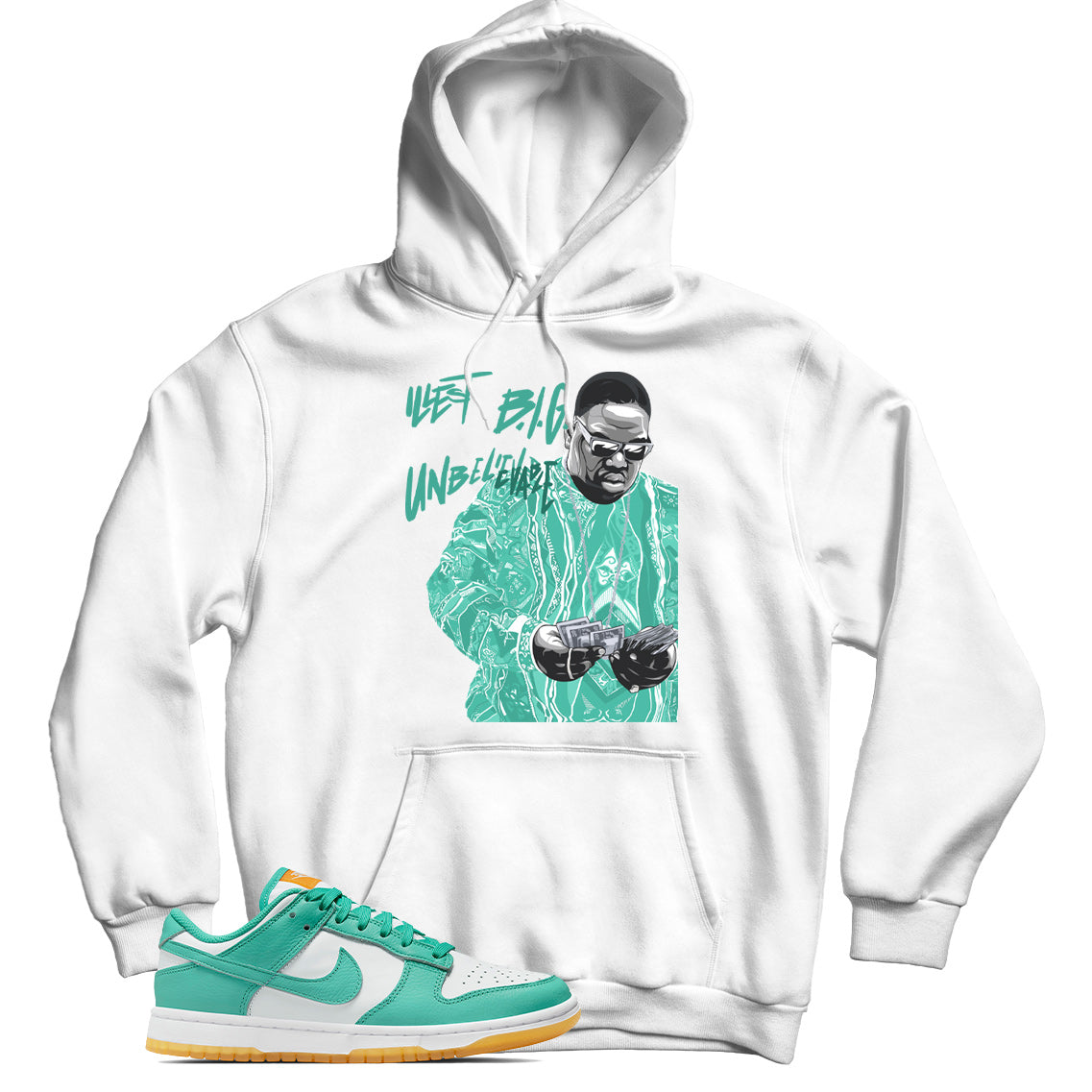 Nike Dunk Low Teal Zeal hoodie