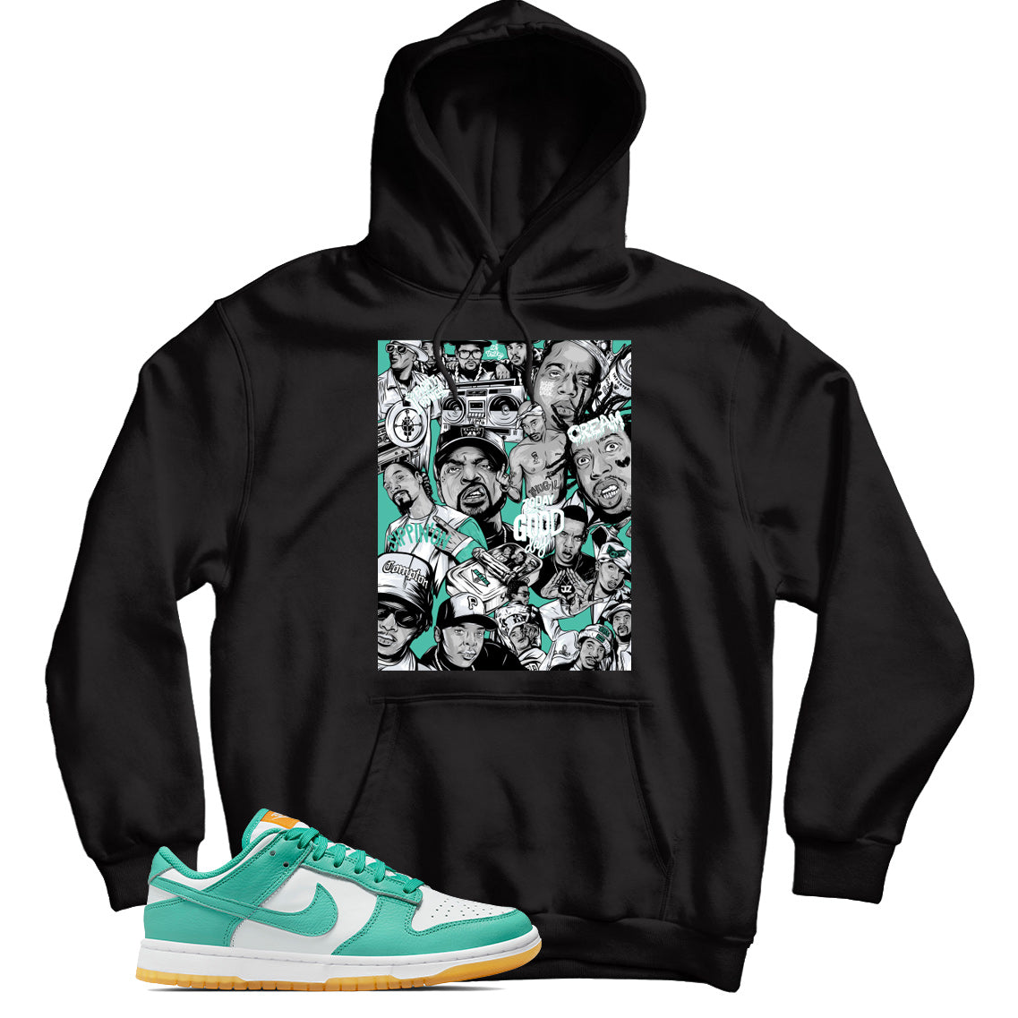 Nike Dunk Low Teal Zeal hoodie