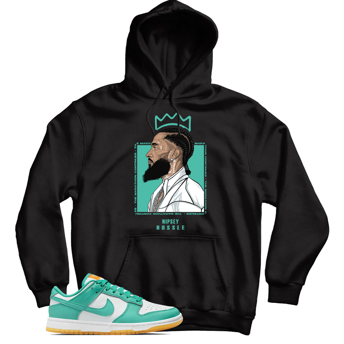 Nike Dunk Low Teal Zeal hoodie