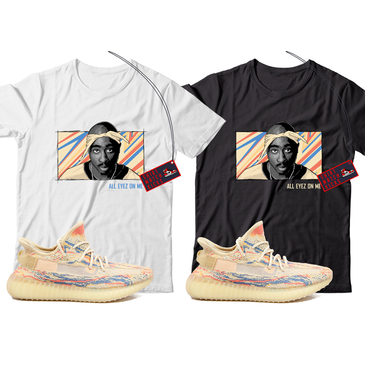 2 Pac T-Shirt Match Yeezy 350 V2 MX Oat