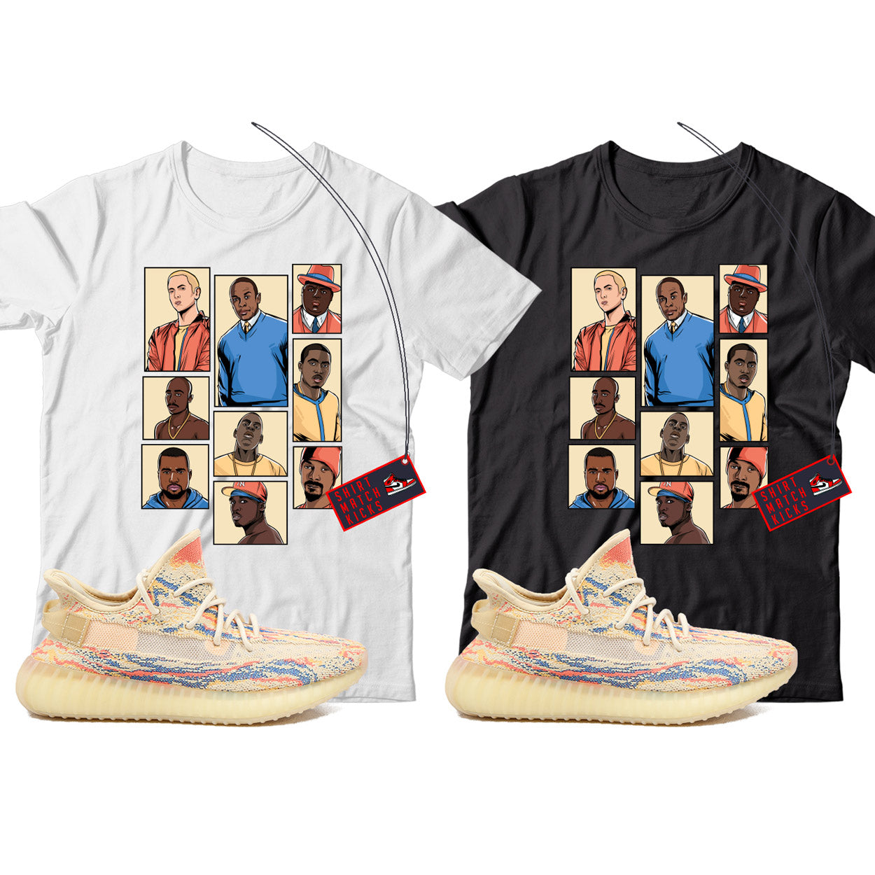 Rap T-Shirt Match Yeezy 350 V2 MX Oat