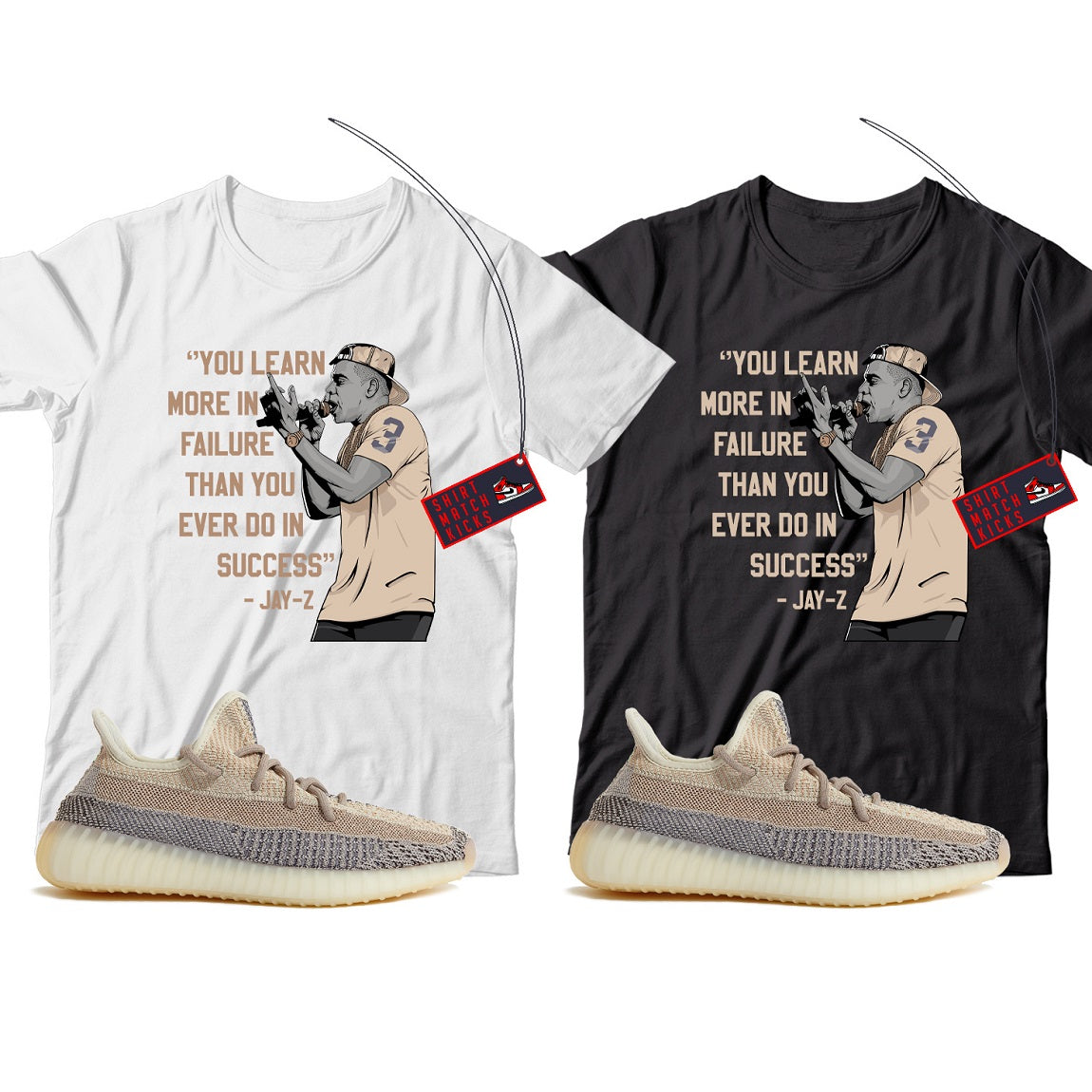 JZ T-Shirt Match Yeezy 350 Ash Pearl