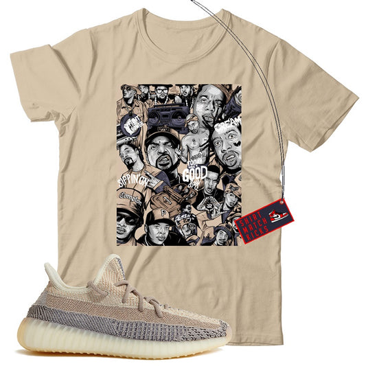 Rap(2) T-Shirt Match Yeezy 350 Ash Pearl