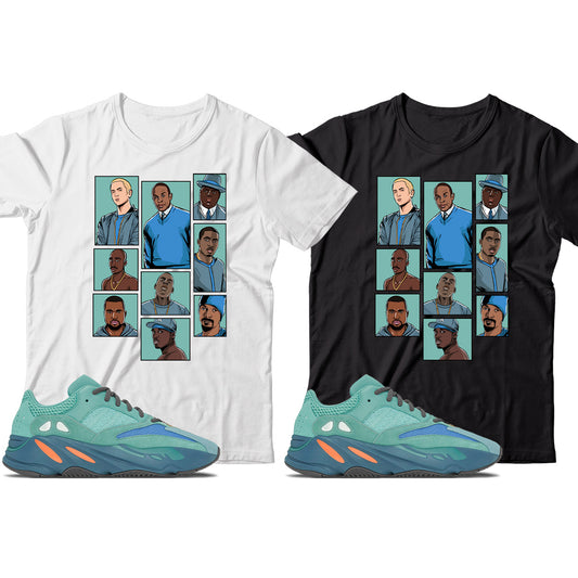 Rap T-Shirt Match Yeezy 700 Faded Azure