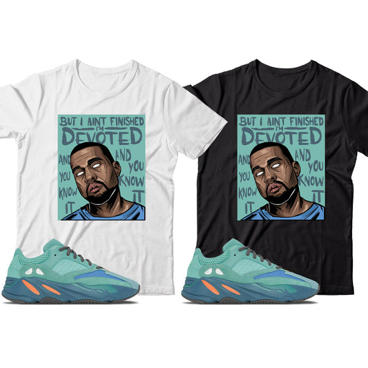 Kanye T-Shirt Match Yeezy 700 Faded Azure