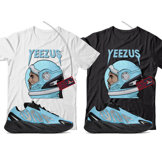 Kanye(3) T-Shirt Match Yeezy 700 Bright Cyan