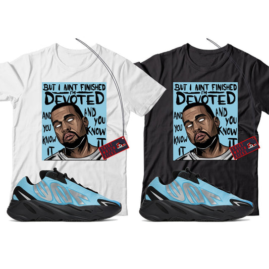 Kanye T-Shirt Match Yeezy 700 Bright Cyan