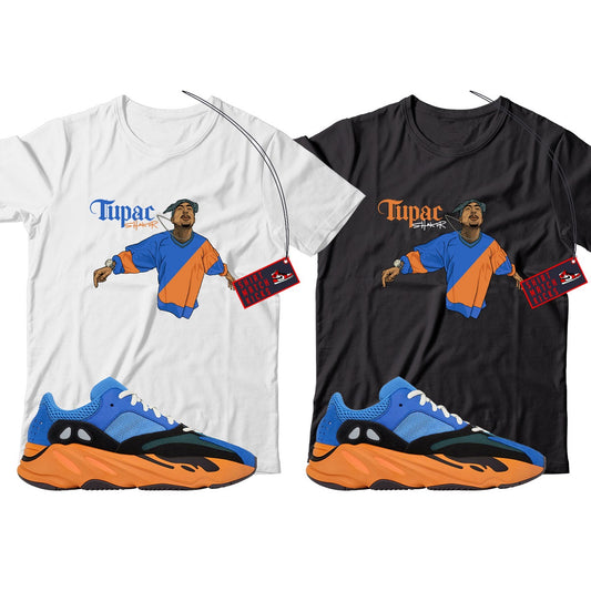 2 Pac T-Shirt Match Yeezy 700 Bright Blue